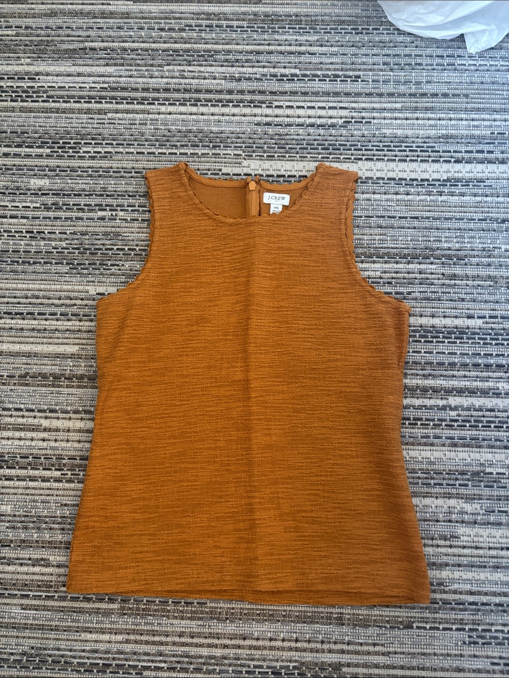 J. Crew Textured Sleeveless Tank in Burnt Orange